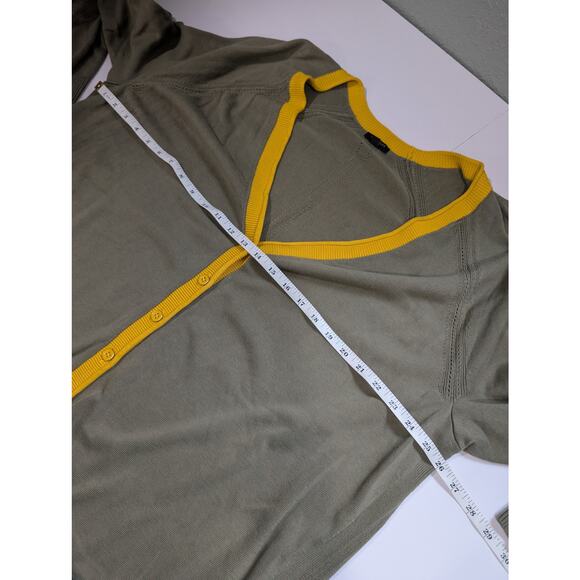 Talbots Sweater Womens 3x Green Colorblock Cardigan Lightweight - Picture 7 of 9